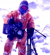 Filming at Commonwealth Bay Antarctica